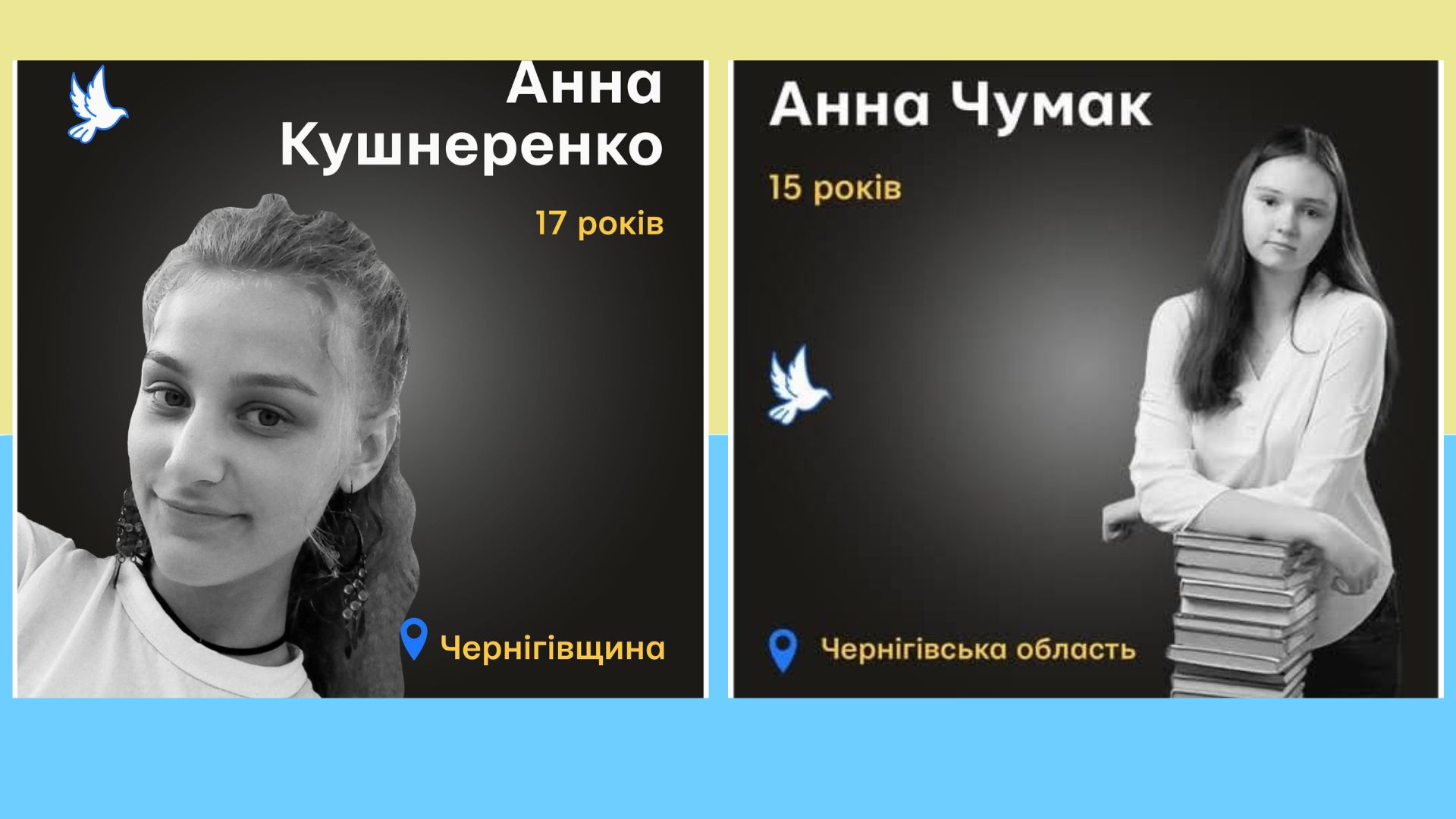 Фотографія на картинці - фото Анни Кушнеренко та Анни Чумак з надписами імен та прізвищ